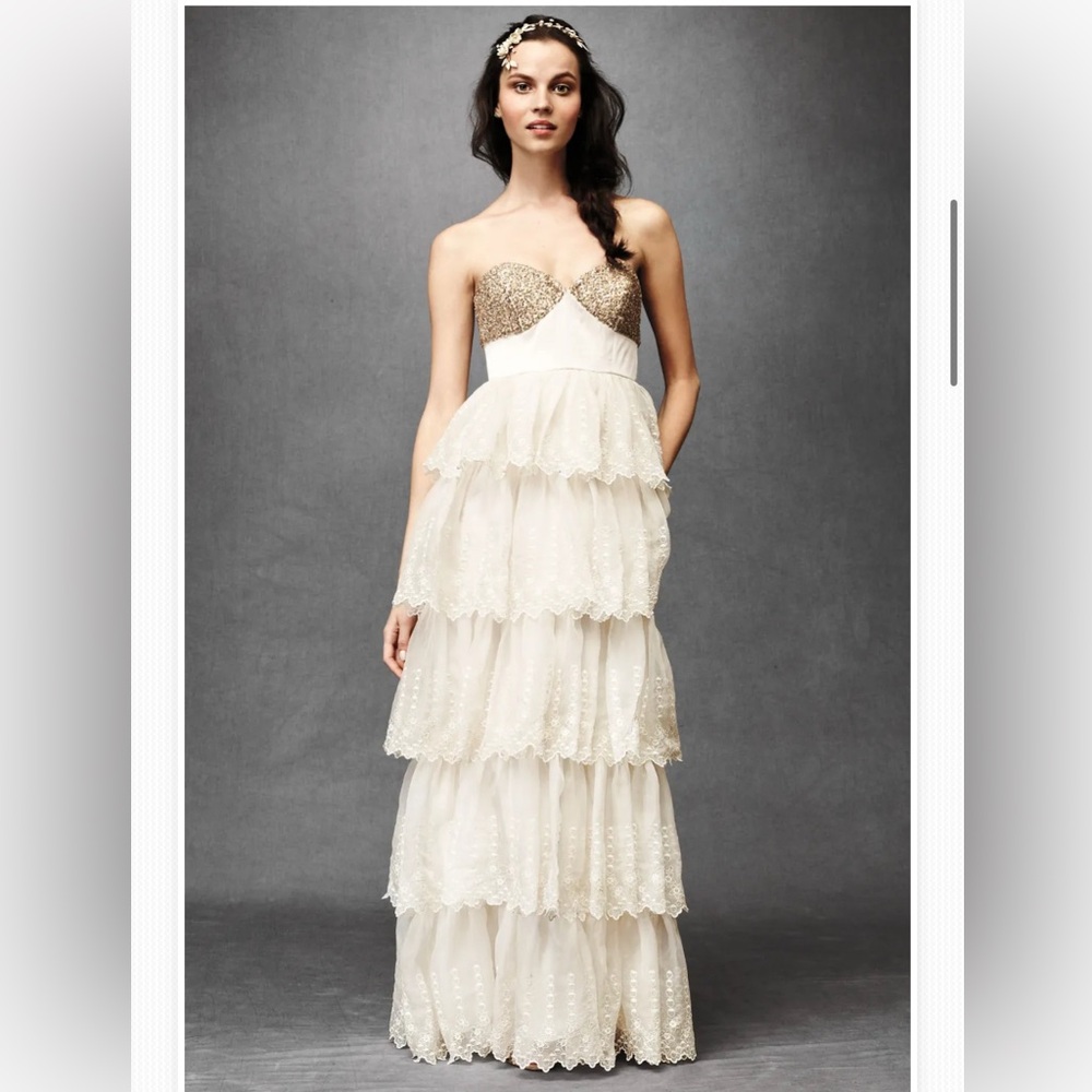 BHLDN Burnished Organza Gown Size 2, 4